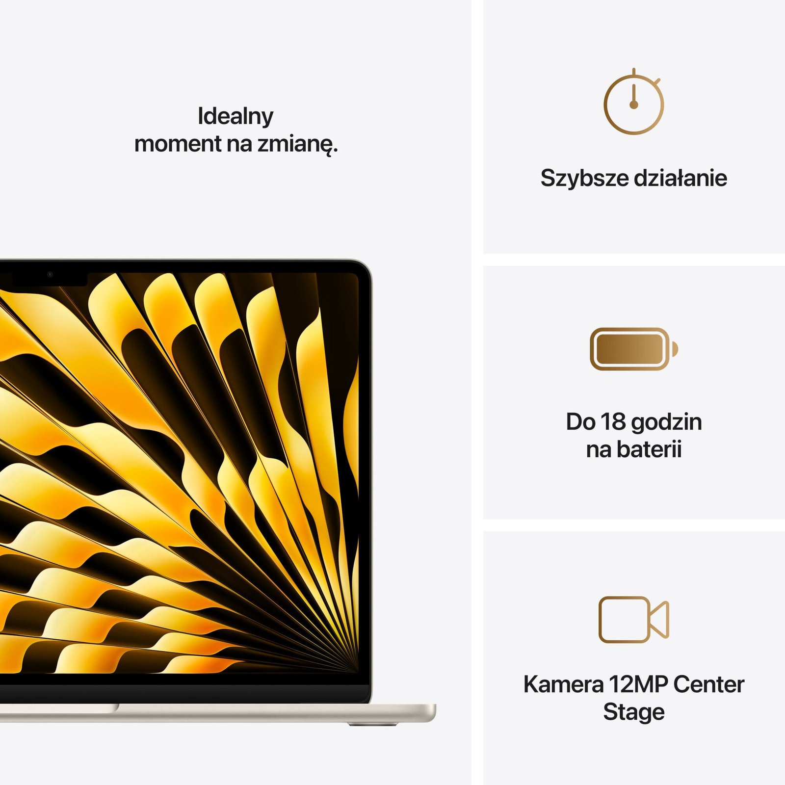 MacBook Air 2025 13.6" Retina M4 24GB RAM 512GB SSD Księżycowa poświata - obrazek 5
